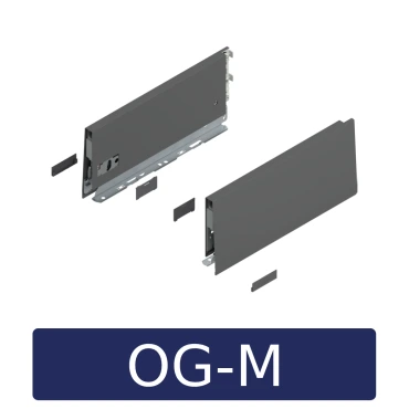 MERIVOBOX zijkant-set K-hoogte, R+L, 300mm Kleur: orion grijs