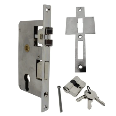 Insteekslot Profielcilinder dag en nacht Chroom Rechts inclusief sluitplaat