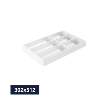 Bestekinzet Hettich OrgaTray 490 - Breedte 302 mm - Diepte 512 mm - Wit