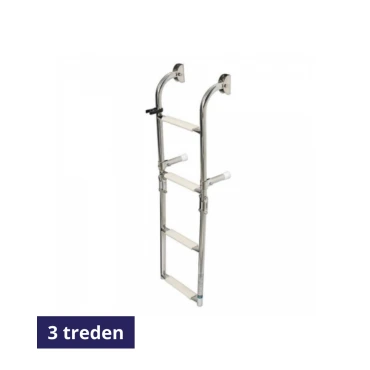 Zwemtrap opvouwbaar met boog arm bevestinging - 3 treden - lengte 670mm - breedte 260mm