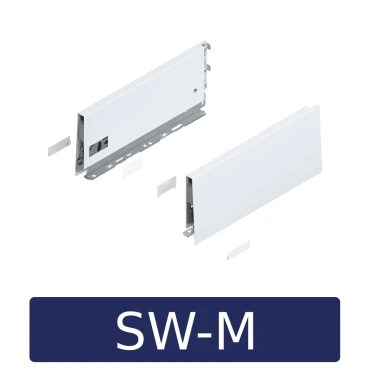 MERIVOBOX zijkant-set K-hoogte, R+L, 300mm Kleur: zijdewit